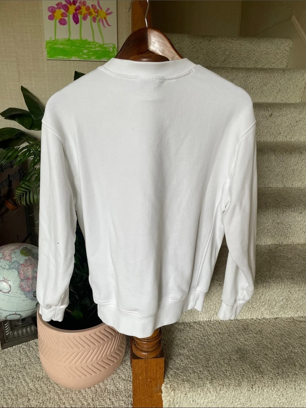 Athleta Slouchy Oversized White Crewneck Sweatshirt
